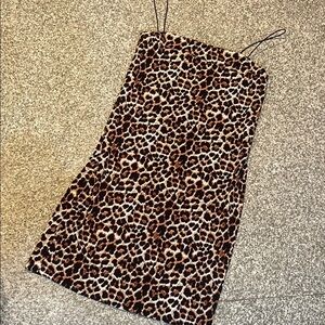 Derek Heart Leopard Print Spaghetti Strap Dress